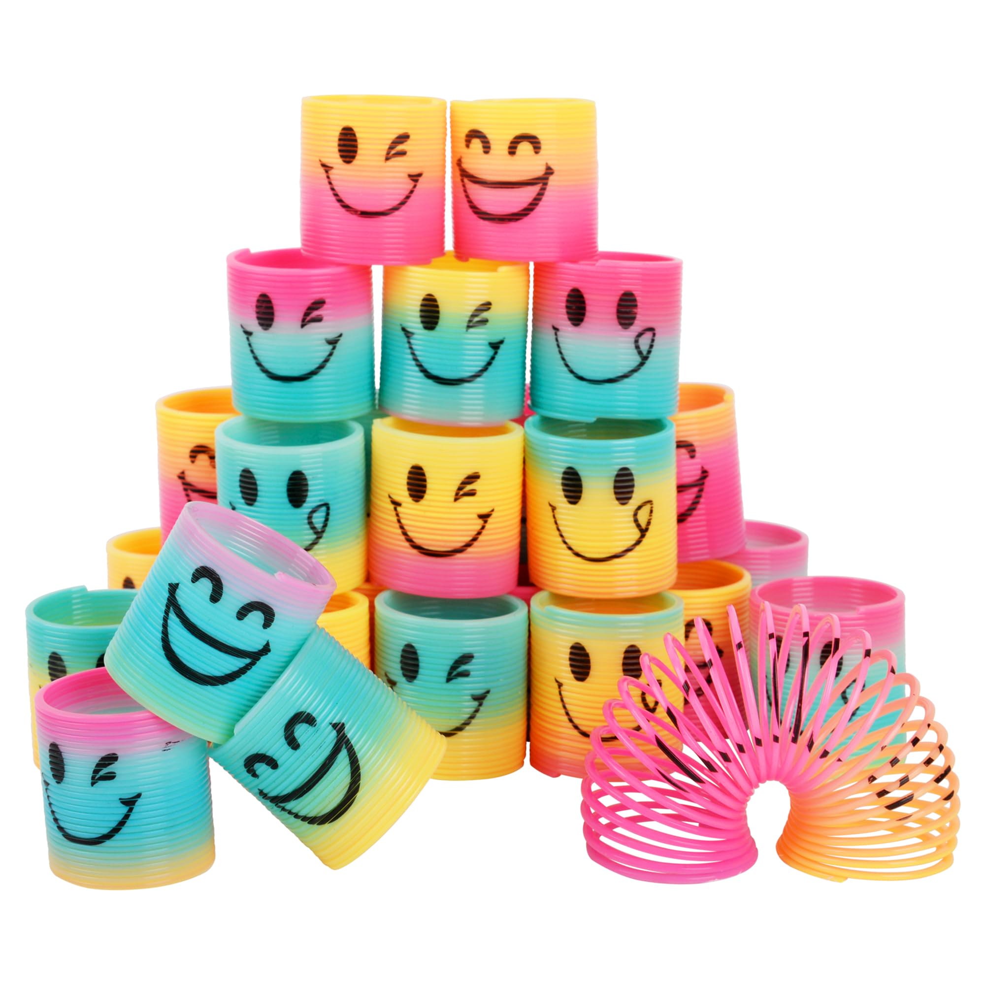 KEYIDO 30 Pack Mini Slinky Party Bags fillers Slinky Toy Childrens Funny Party Bag Favour Ideas Rainbow Springs for Kids Boys Girls End of Year Gifts Fidget Toys for Classroom Prizes