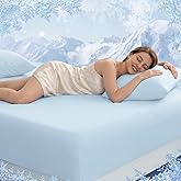 David's Home Cooling Fitted Sheet Set Q-Max > 0.48, King Size, Ice Blue | Breathable Silky Soft for Hot Sleepers, 1 Bottom Sheet with 2 Pillowcases, 4 Elastic Corner Straps, Up to 16" Deep Pocket