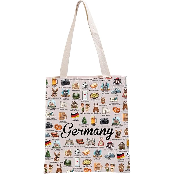 POFULL Deutschland Kosmetiktasche – „Germany Is Always A Good Idea“, 23,4 X 17,3 Cm, Baumwollleinen