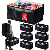 StoreHappily Heavy-Duty & Extra Capacity Moving Bags with Backpack Straps, Storage Totes with Double Zipper & Strong Handles, Packing Bags Alternative to Moving Boxes, Moving Supplies (6 Pack, Black)