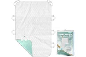 MILDPLUS Washable Bed Pads with 8 Sturdy Handles 34”×52” Extra Large Reusable Underpads 4-Layers Leakproof Chucks Pads Washable for Incontinence (1 Pack; Green)