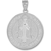Medal of Saint Benedict 925 Sterling Silver Coin Pendant (Small)