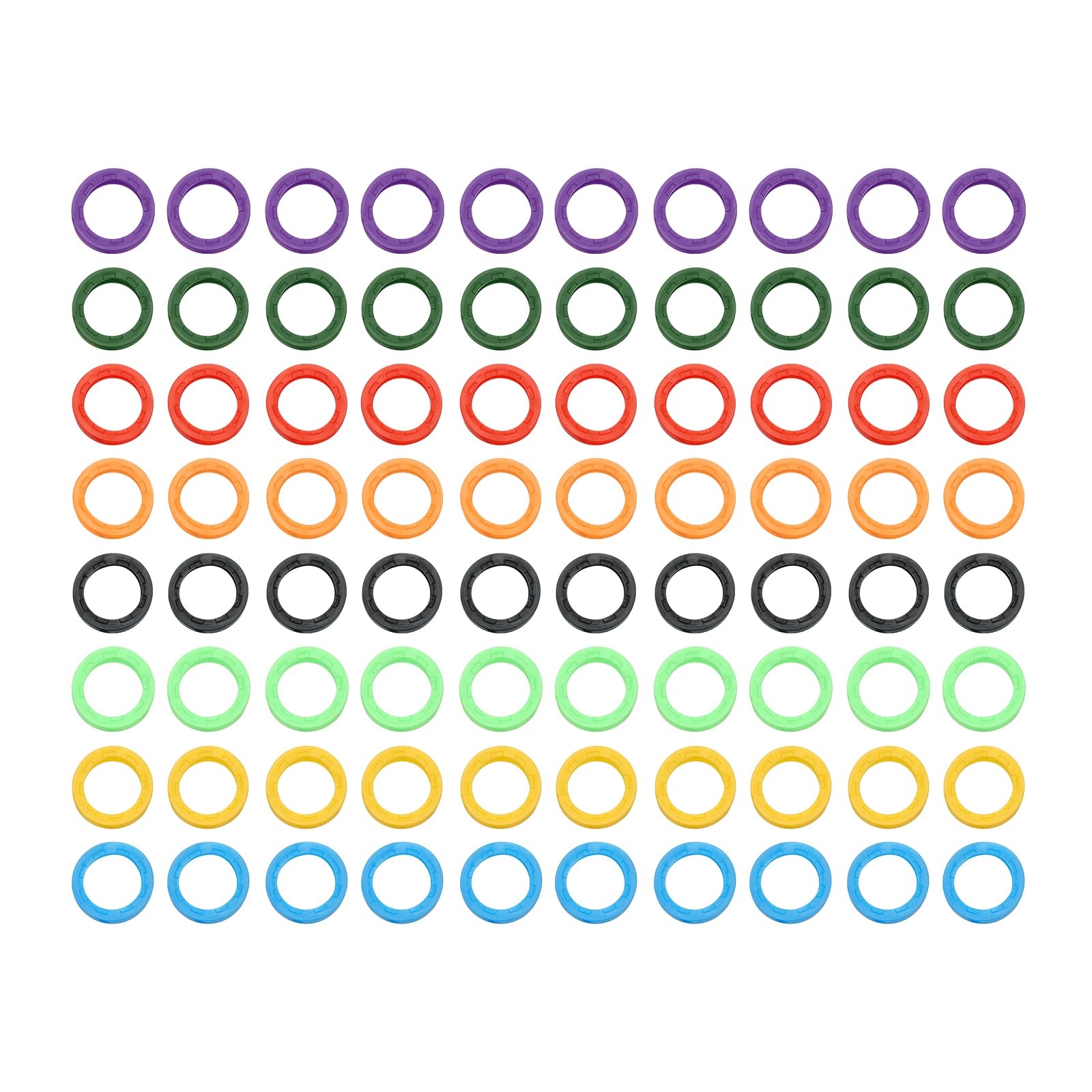 PATIKIL Key Covers Set, 80 Pcs Tags and Identifiers Covers Key Head Protectors Key Tags with Labels Key Accessories Vintage Office Plastic Rubber, 8 Color
