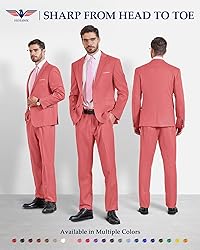 Hihawk Men's 2 Piece Slim Fit Suit with Stretch