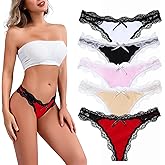 SPFAS Women's Lace Underwear Sexy Panties for Women Comfort Cheeky Bikini Underwear Soft Hipster Brief Panties for Ladies