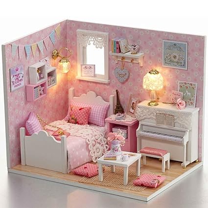 Amazon Com Ycwy Diy Dollhouse Miniature Furniture Diy Assembling