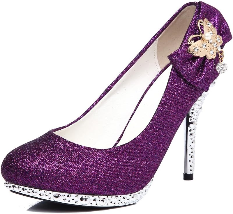 GATUXUS Women Platform Bow-Knot High Heels Wedding Shoes Pump for Bridal and Party Sandals