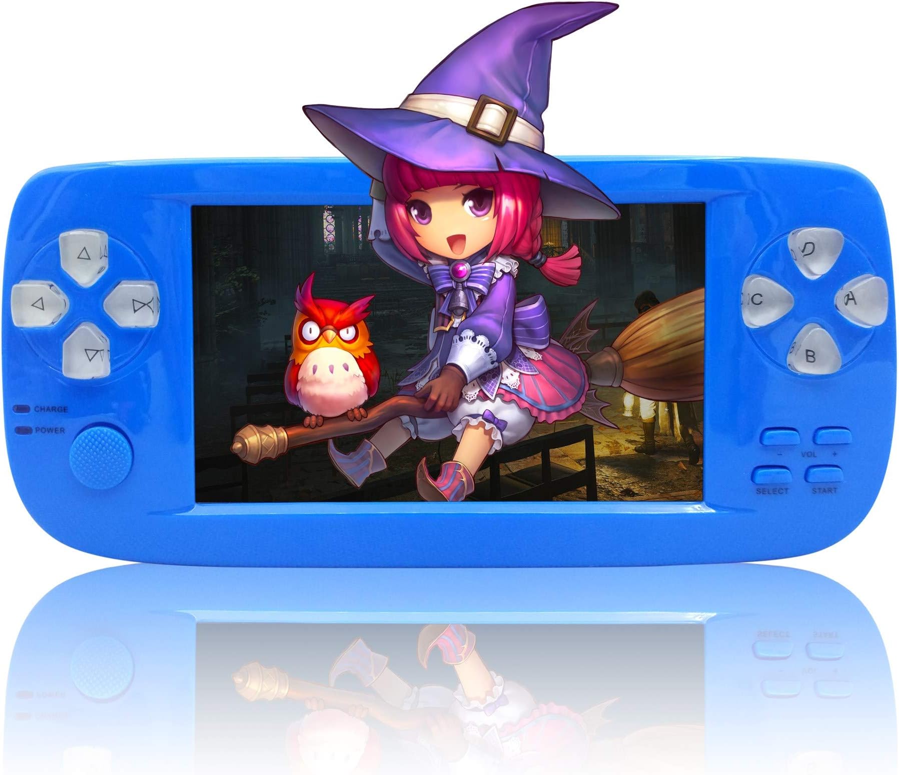 Handheld Game Console, Portable Video Game Console 4.3 Inch 3000 Classic Retro Game Console Pap-KIII , Support GBA / GBC / GB / SEGA / NES / SFC / NEOGEO (Blue)