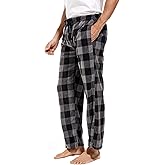 DG Hill 1Pack or 3Pack Mens PJ Pajama Pants Bottoms Fleece Lounge Pants Sleepwear Plaid PJs with Pockets Microfleece