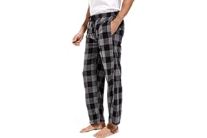 DG Hill 1Pack or 3Pack Mens PJ Pajama Pants Bottoms Fleece Lounge Pants Sleepwear Plaid PJs with Pockets Microfleece