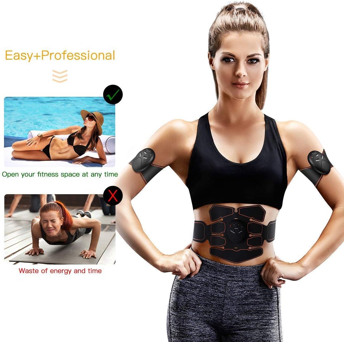 Abs Stimulator, Muscle Toner - Abs Stimulating Belt- Abdominal Toner- Training Device for Muscles- Wireless Portable to-Go Gym Device- Muscle Sculpting at Home- Fitness Equipment for at-Home Workouts : Sports & Outdoors