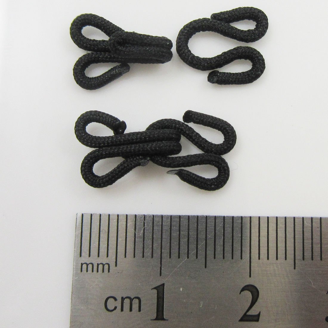 3 Pairs x Fabric Covered Hook & Eye Bra Fasteners *3 Sizes* SEW ON Fur Coat Fastener (Black