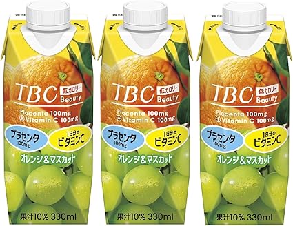 Amazon 森永乳業 Tbc プラセンタ ビタミンc オレンジ マスカット 330ml 3本 野菜ジュース フルーツジュース 通販