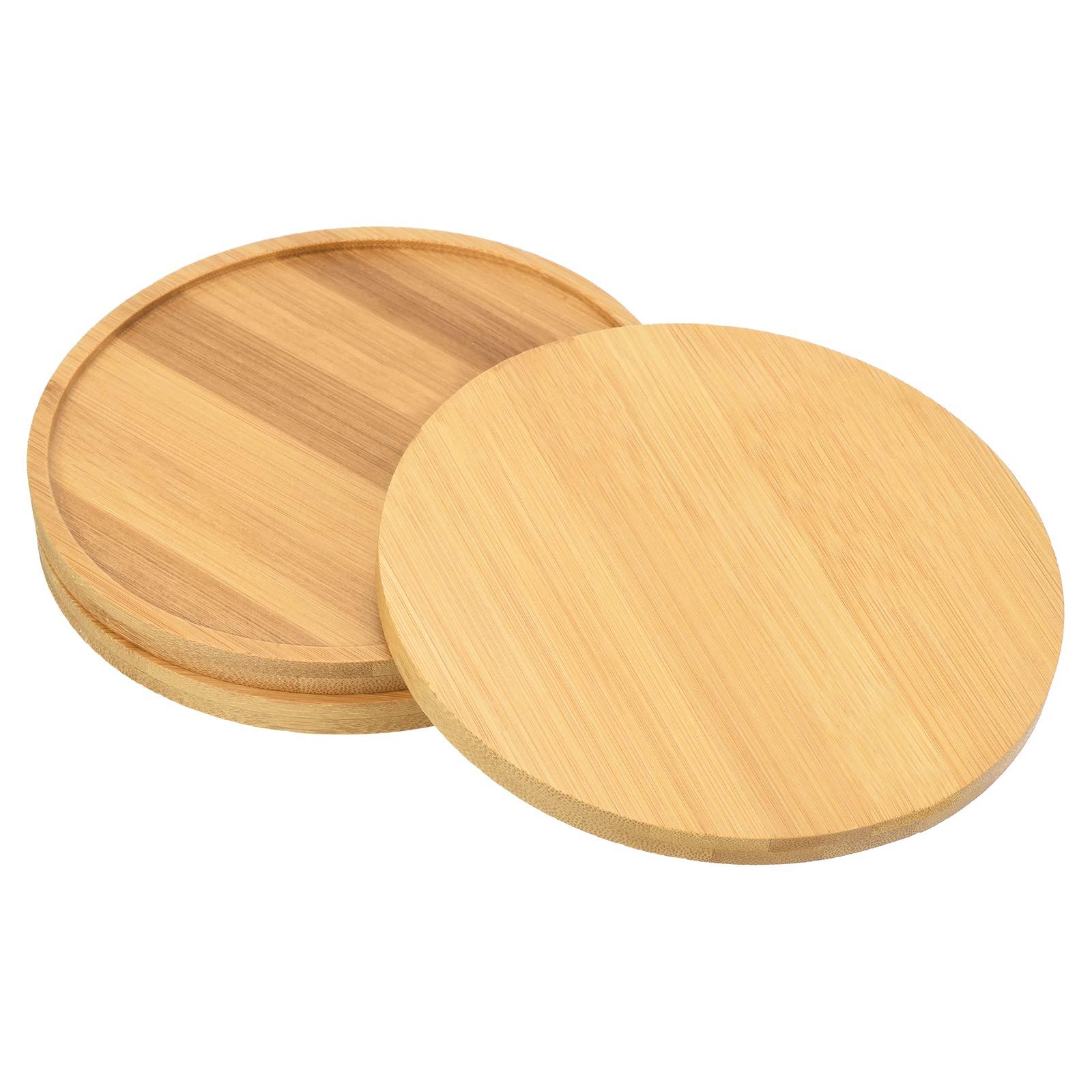 PATIKIL Plant Pot Saucer 6 Inch OD, 3 Pack Bamboo Round Flower Drip Tray for Home Indoor