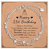GBTBYS 13th-21st Birthday Bracelet Gifts for Her 13th 16th 18th 21st Happy Birthday Gift Ideas Star Bracelet Sweet 13 16 Years Old Birthday Gifts for Sister Friends Daughter Granddaughter Niece