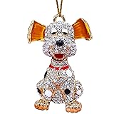 Dog Ornaments for Christmas Tree, Handmade Metallic