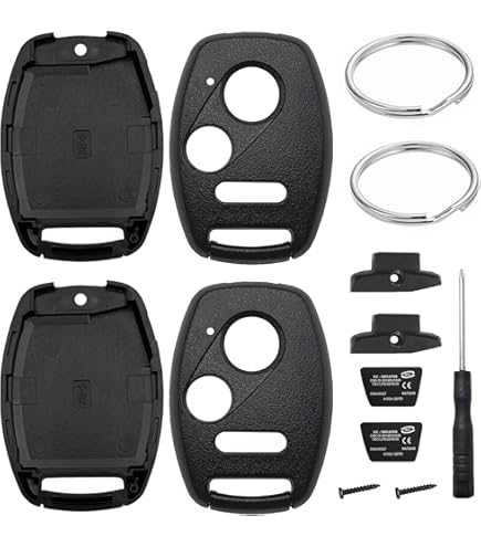 3 Button Key Fob Shell For Honda Civic LX Accord Crosstour Coupe CR-V CR-Z Pilot Fit Insight Ridgeline Odyssey 2005-2017 Keyless Entry Car Remote Key Fob Case Cover Replacement - NO