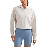 CRZ YOGA SoftAura Cropped Hoodies for Women - Long Sleeve Pullover Basic Workout Casual Hooded Sweatshirts