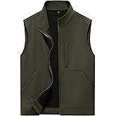VtuAOL Men's Lightweight Softshell Vest Outdoor Quilted Vest Sleeveless Jacket for Travel Hiking Golf