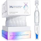 3% Hyaluronic Acid Serum, Ultra Hydrating Serum for face, Hyaluronic Acid Tubes | Pre-makeup SkinCare | Single-Use Hydrating Vials Skincare for Dry & Sensitive skin, 30 Count