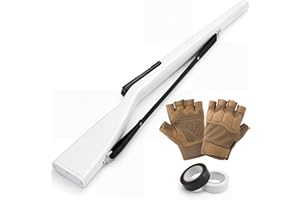 Gulfmew 36" Color Guard Rifle, Wooden Drill Rifle with Glossy Finish, Black Leather Strap, 1.5-2 lbs Balanced Practice for Ma