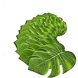 Tytroy Coated Fabric Artificial Tropical Green Plant Leaves Hawaiian Luau Party Decoration (Set of 12 leaves)