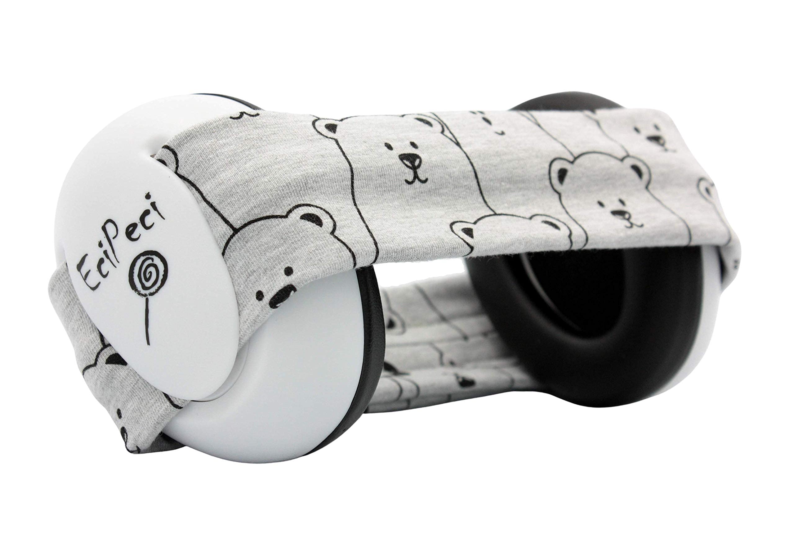 EciPeci Ear Defenders for Children, Noise Cancelling Comfortable Ear Muffs for Babies and Toddlers, with Soft and Lighweight Design, Perfect for Sensitive Baby Heads, Panda Grey