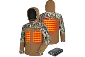 TIDEWE Heated Jackets for Men with Battery Pack, 180G Insulation Work Jackets, Water-resistant Coat (Black, Brown, S-XXXL)
