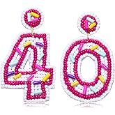 Beaded Birthday Earrings Cake Happy Birthday Earrings Handmade Drop Dangle Earrings Celebration Birthday Party Jewelry