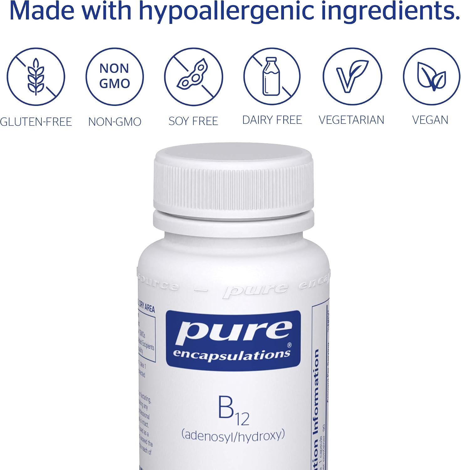 Pure Encapsulations B12 (Adenosyl/Hydroxy) - Hypoallergenic Blend with Vitamin B12-90 Capsules, 90 count (Pack of 1) - Image 5