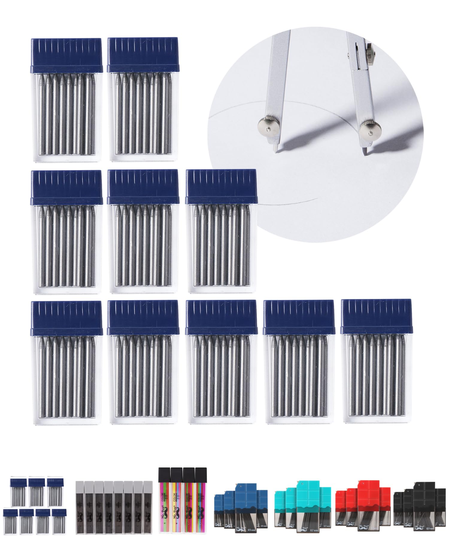 Mr. Pen- 100pcs 2mm Graphite Compass Leads for