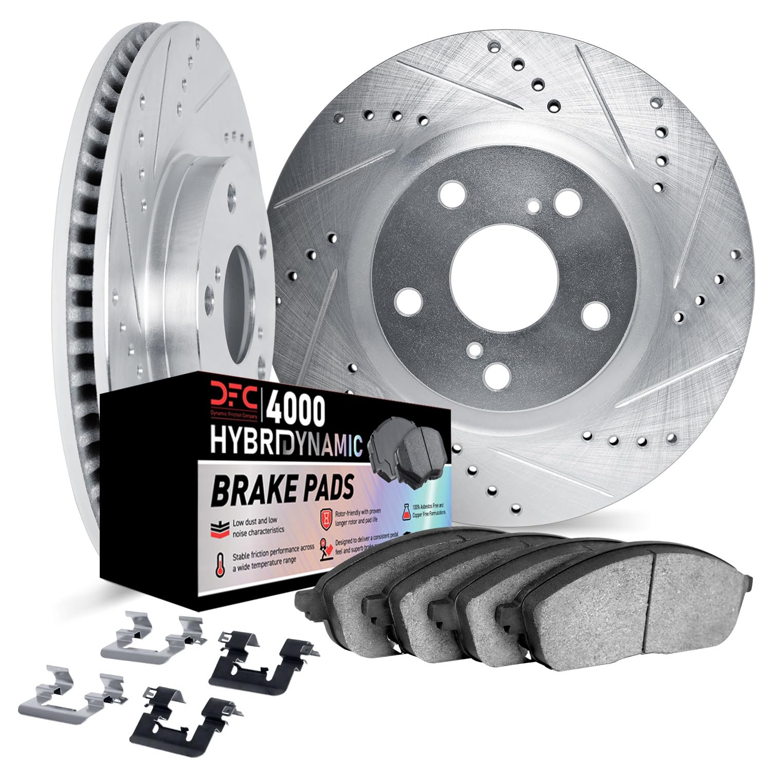 Photo 1 of Dynamic Friction Company Brake Kit For 2000 Chrysler Grand Voyager, Voyager; 1996-2000 Chrysler Town & Country, Dodge Caravan| Front 4000 HybriDynamic Brake Pads and Rotors Kit|Hardware included