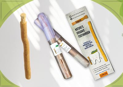 SEWAK Miswak Stick Natural Toothbrush 2 Units with Holder - Organic Teeth Care