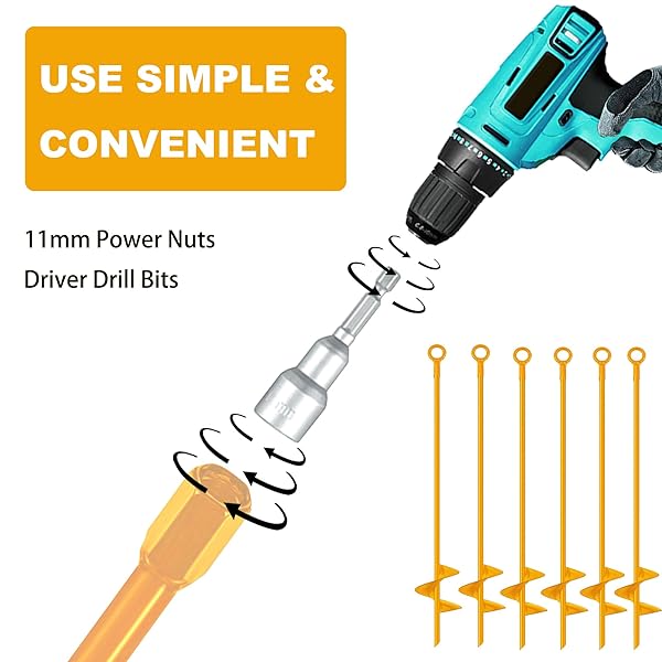 DOKOLES 6 PACK GROUND ANCHORS KIT 18”,HEAVY DUTY METAL HURRICANE GROUND STAKES SHED ANCHORS ，SCREW IN TRAMPOLINE ANCHORS FOR SWING SET，CAMPING TENT,CAR PORTS,CANOPY,SAND TENT,GAZEBO,DOG