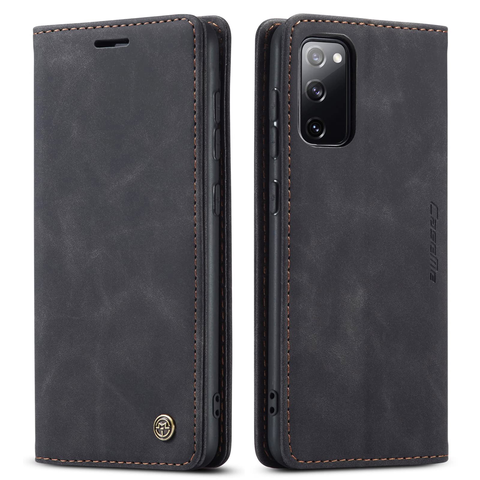 Photo 1 of FCOZCKLOM Compatible with Samsung Galaxy S20FE 5G Case with Card Holder, Kickstand Protective Flip Folio Leather Wallet Case for Galaxy S20FE 5G 6.5 Inch (Black)
