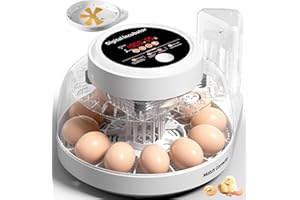 JELSVOP Upgraded Incubators for Hatching Eggs, 12 Egg Incubator with Automatic Egg Turning, Temperature Control & Humidity Display, LED Candler, Incubator for Chicken, Duck, Quail Eggs