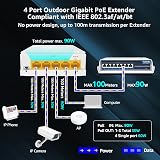 YuanLey PoE Extender 1x4 Gigabit 802.3af/at/bt IP66 Waterproof VLAN Extender view 2