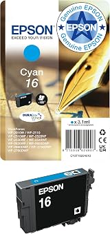 Epson 16 Cyan Ink Cartridge T1622 DURABrite Ultra For Epson Printers