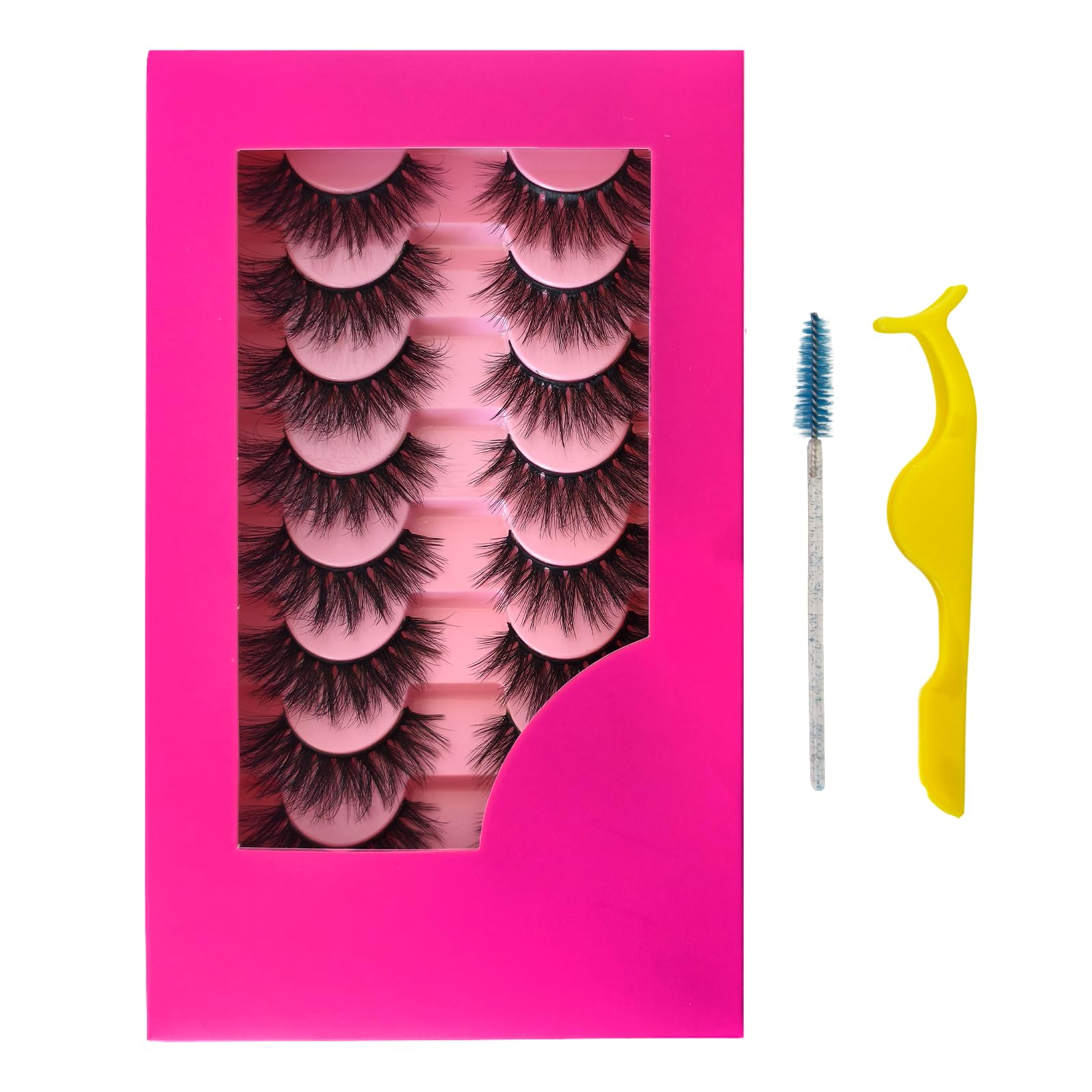 Photo 1 of beautykaisen 8Pair False eyelash book with tweezer Soft Reusable Handmade Volume Fluffy eyelashes(3D985tw)