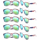 Fsmiling Bulk American Sunglasses USA Flag Sunglasses Patriotic Sunglasses-10/24Pack