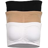 DD DEMOISELLE Women's Bandeau Bra, Strapless Bralette Seamless Bandeau Bra Tube Top Bras