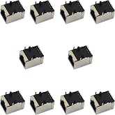 whiteeeen 10pcs RJ45 Socket 8P8C PCB Ethernet Jacks 8Pin Female Connectors for Cat5, Cat5e, Cat6 Ethernet Cable