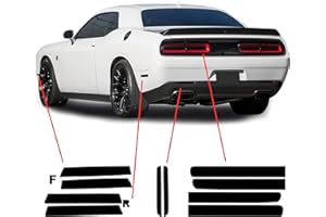 BOGAR TECH DESIGNS Tail Light Sidemarkers Rear Reflectors Tint Kit Compatible with and Fits Dodge Challenger 2015-2024, Dark Smoke