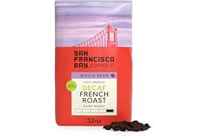 San Francisco Bay Coffee - Decaf Dark Roast Whole Bean Coffee - Decaf French Roast (2 lb bag) - Swiss Water Processed
