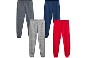 Quad Seven Boys' Sweatpants - 4 Pack Active Fleece Cargo and Basic Jogger Pants (Size: 8-18)