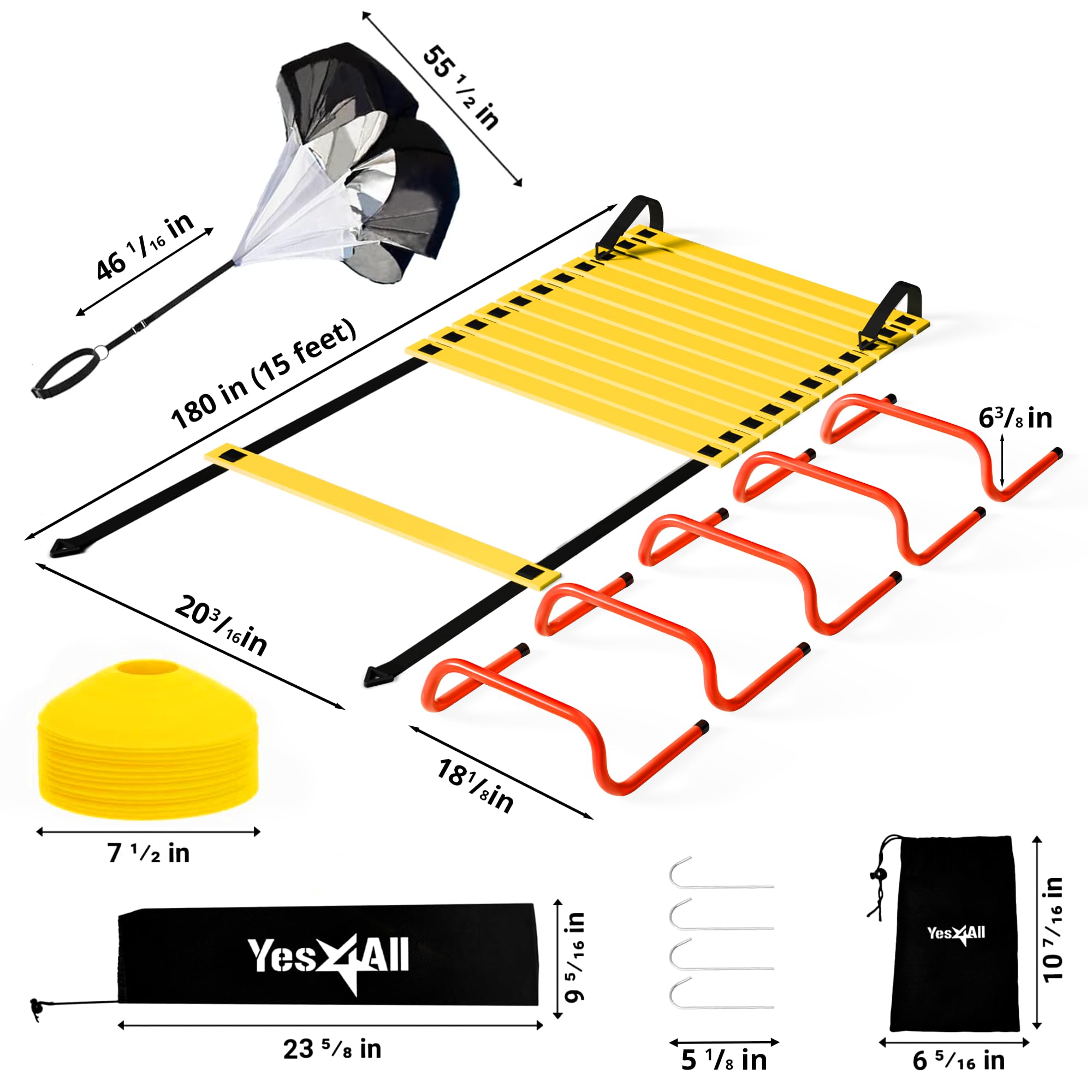 Mua Yes4All Agility Ladder Speed Training Equipment Set - 1 Adjustable ...