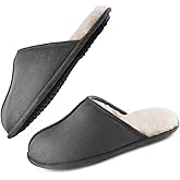 LORDFON Mens-Memory-Foam-Slip-On-House-Slippers Closed Toe Scuff Indoor Home Slipper for Men Comfy Cozy Soft Non-Slip Bedroom Slippers Houseshoes