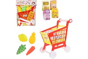 NOOLY Shopping Cart Toy, Shopping Cart Pretend Play Educational Toy for 3+ Year Old Toddlers Boys and Girls WJGWC-01 (Fruit) 7705-5