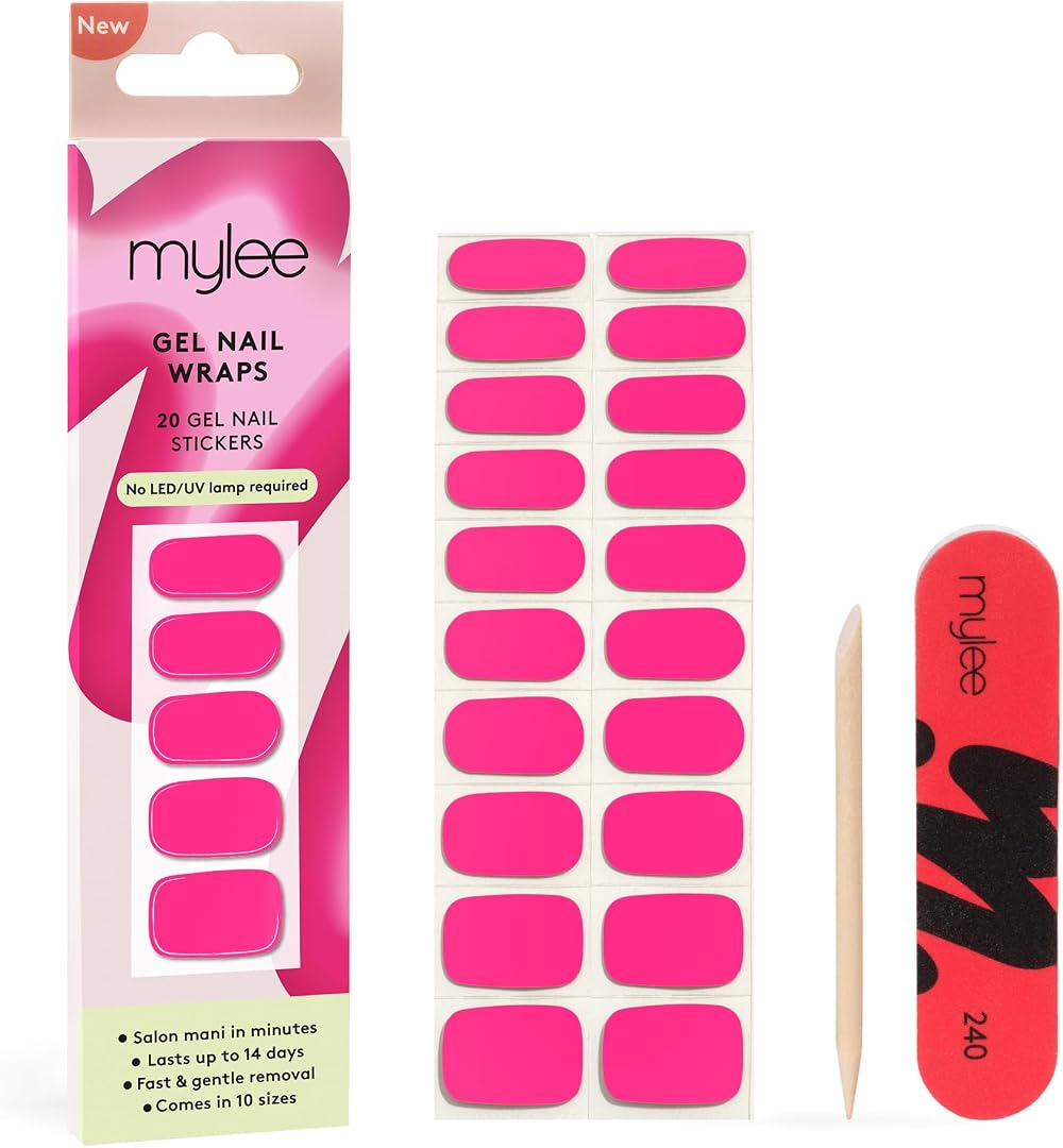 MYLEE Gel Nail Wraps Pink Paradise 20 Pre-Cured Stickers Gel Nails
