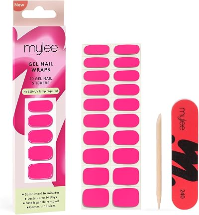 MYLEE Gel Nail Wraps Pink Paradise 20 Pre-Cured Stickers Gel Nails